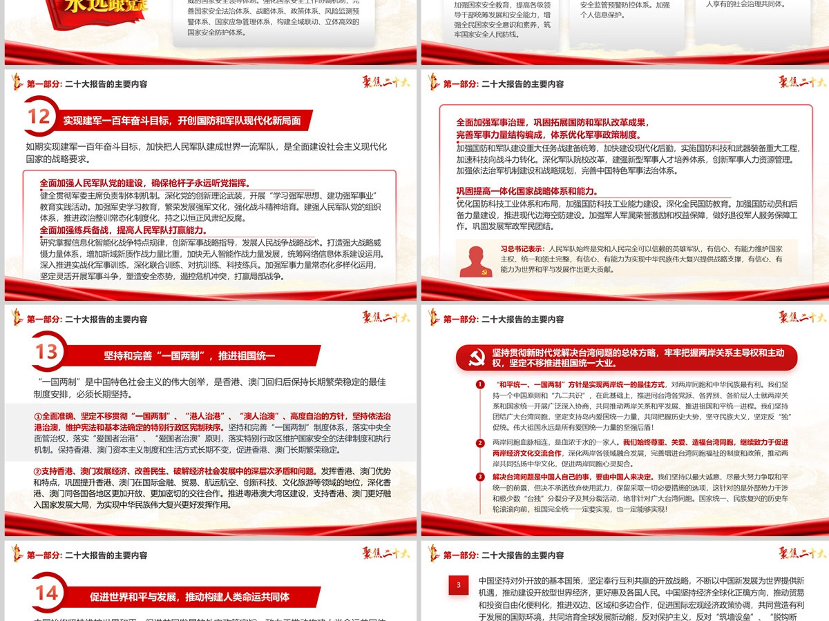原创红色党政风中国共产党第二十次代表大会学习解读二十大报告聚焦二十大ppt模板--含讲稿 原创红色党政风中国共产党第二十次代表大会学习解读二十大报告聚焦二十大ppt模板--含讲稿