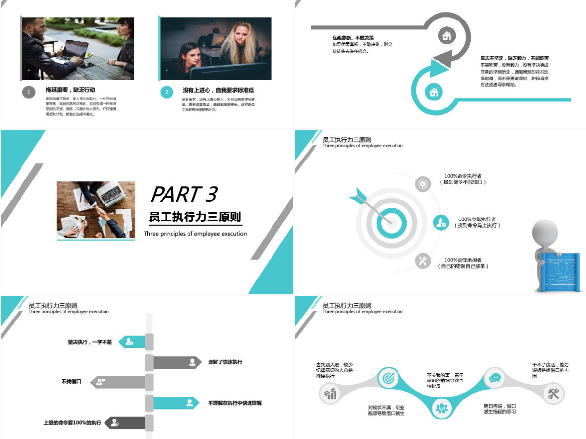 简约商务风企业员工执行力管理培训课件PPT模板 简约商务风企业员工执行力管理培训课件PPT模板