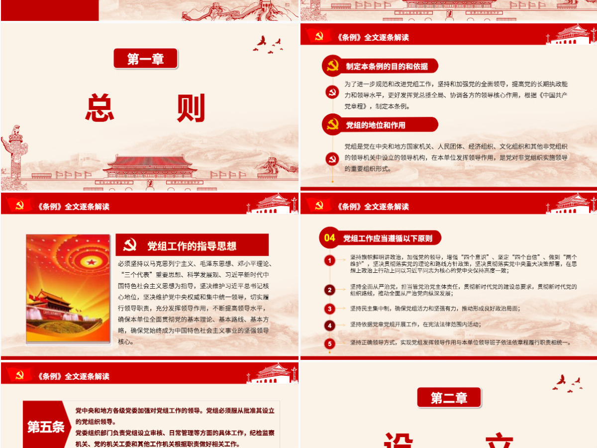 原创中国共产党党组工作条例学习解读党课PPT