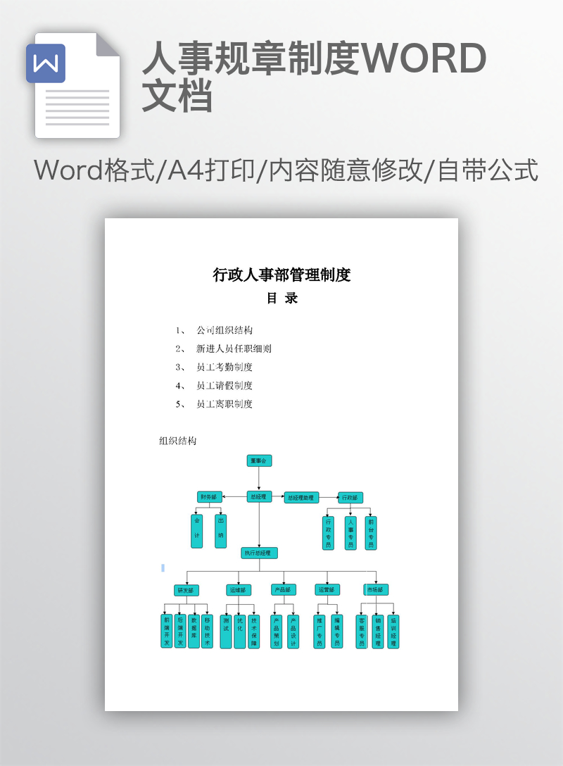 人事规章制度WORD文档