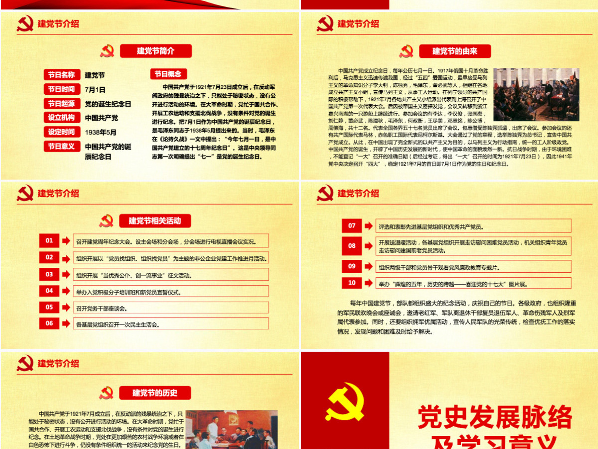 中国共产党党史建党100周年光辉的历程党课学习PPT（内含讲稿）