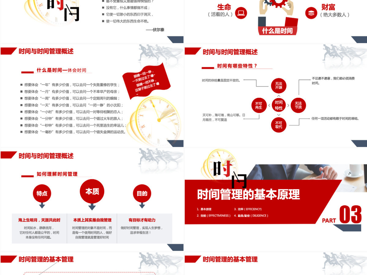 时间管理技巧PPT模板企业培训人力资源
