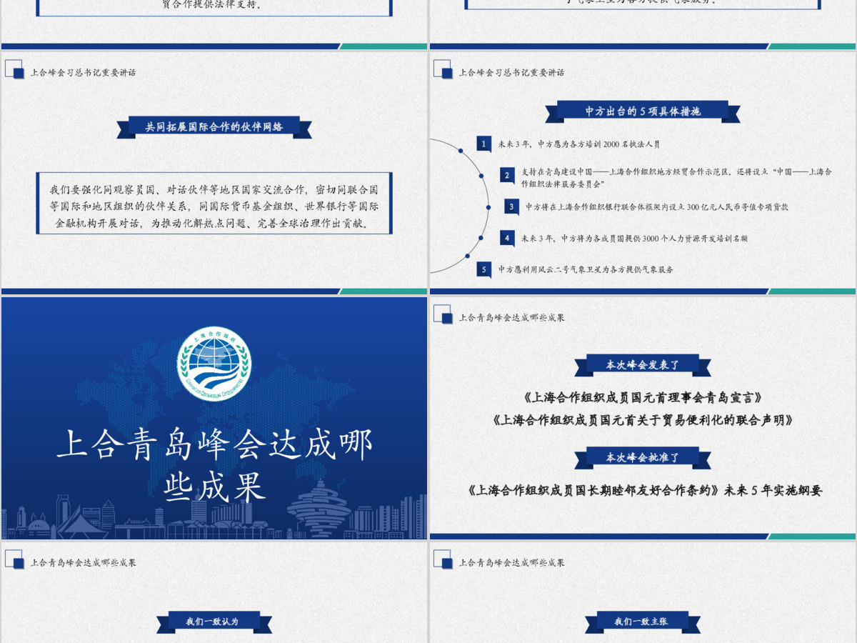 学习解读上合组织青岛峰会PPT模板