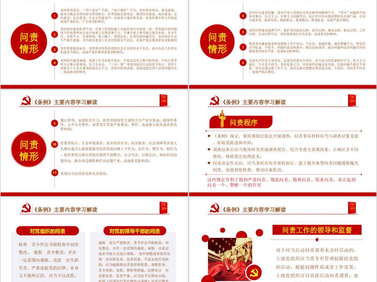 红色党政中国共产党问责条例学习解读课件PPT 红色党政中国共产党问责条例学习解读课件PPT