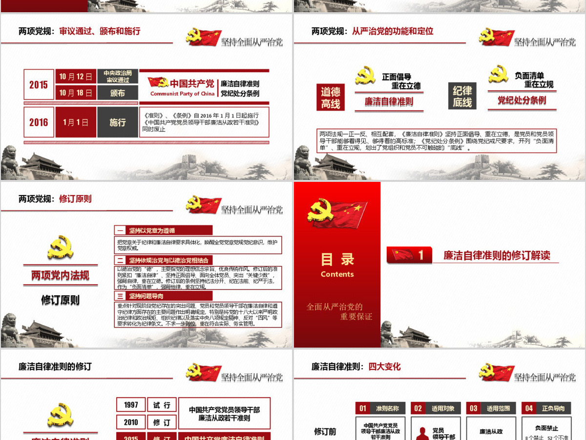 党纪处分条例廉洁自律准则学习解读PPT 党纪处分条例廉洁自律准则学习解读PPT