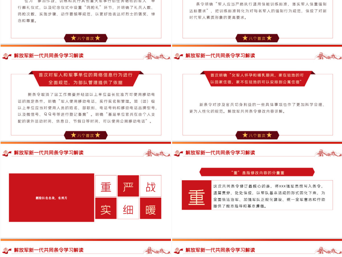 红色党政风解放军新一代共同条令学习解读专题党课课件模板PPT-含讲稿 红色党政风解放军新一代共同条令学习解读专题党课课件模板PPT-含讲稿