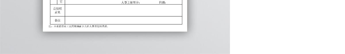 试用期员工转正审批表-考核表