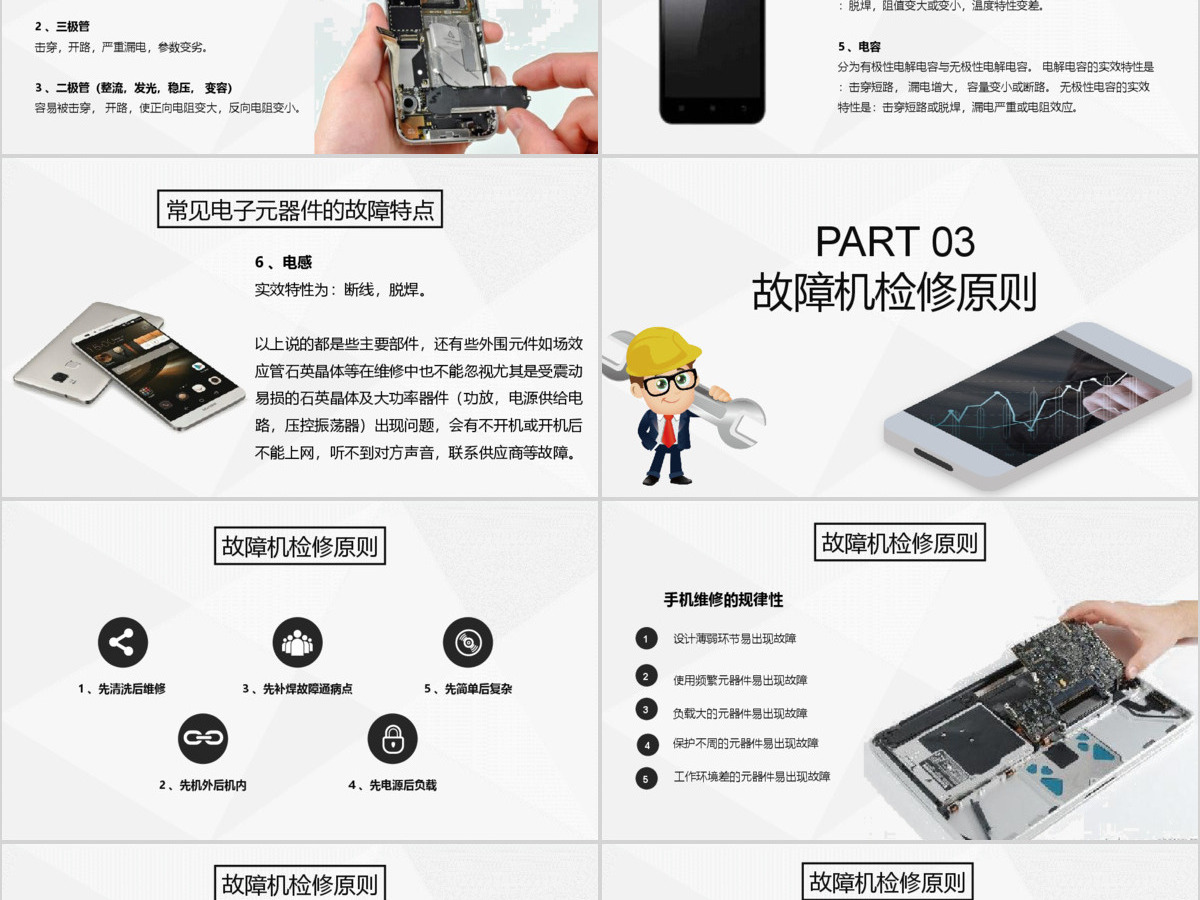 2019简约简单手机维修教程基础培训课件PPT模板 2019简约简单手机维修教程基础培训课件PPT模板