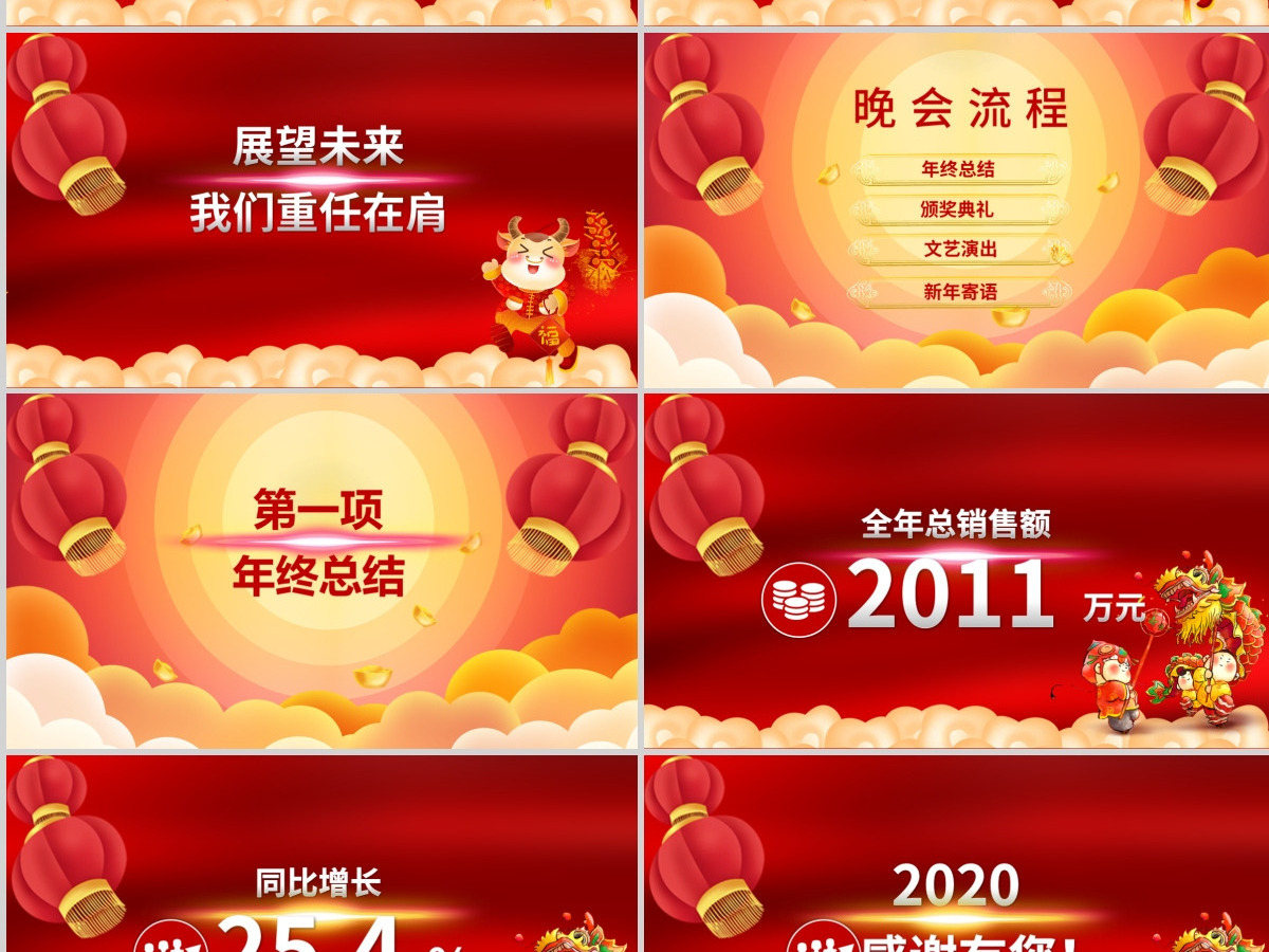 原创2021牛年震撼年会誓师大会年会ppt模板 原创2021牛年震撼年会誓师大会年会ppt模板
