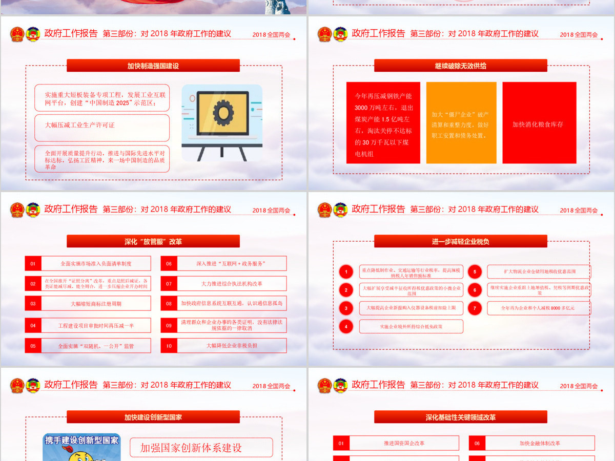 2018全国两会政协政府工作报告ppt