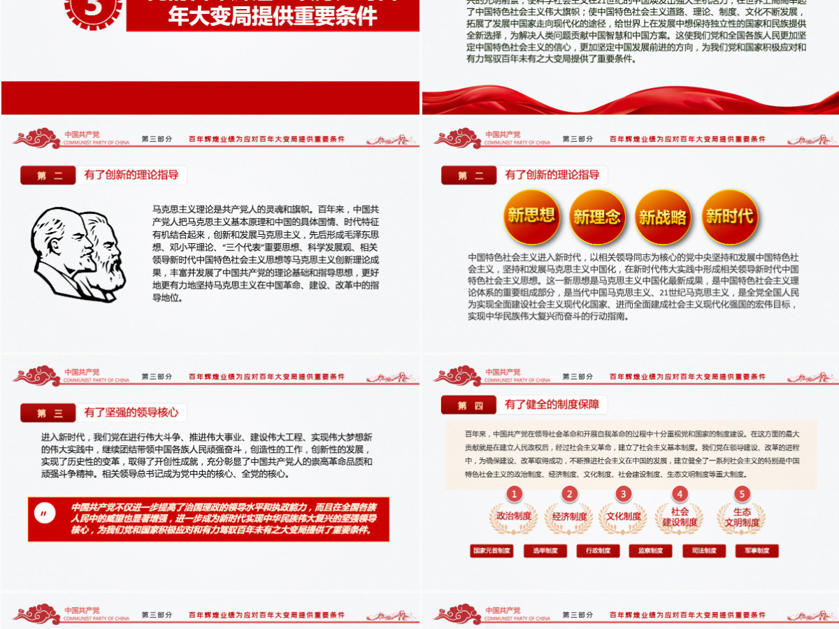 2021百年辉煌与百年未有之大变局PPT党政部门2021年党史学习教育专题党课PPT模板-含讲稿 2021百年辉煌与百年未有之大变局PPT党政部门2021年党史学习教育专题党课PPT模板-含讲稿