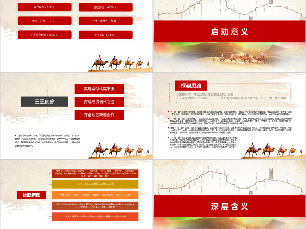 一路一带（党建）重走丝绸之路PPT模版