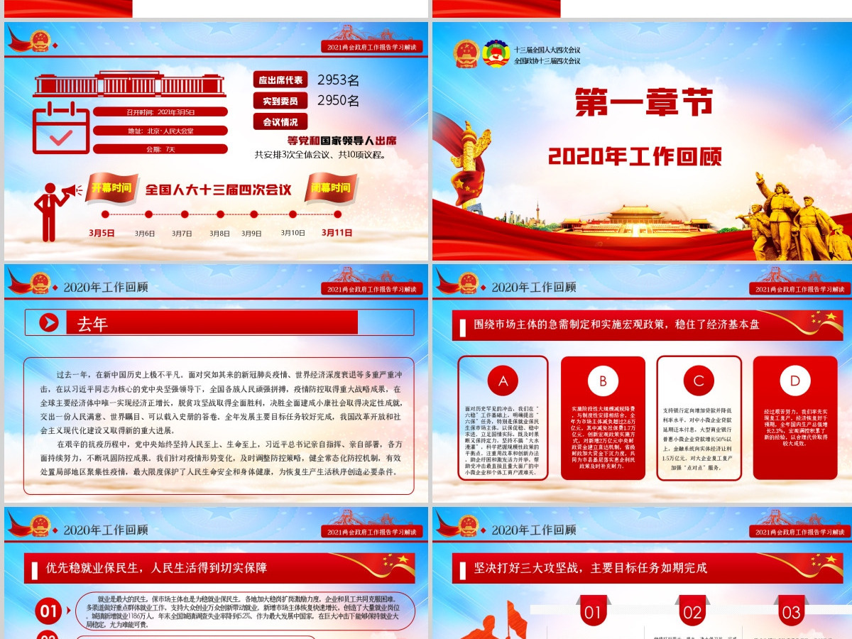 2021全国两会政府工作报告学习解读ppt-含讲稿