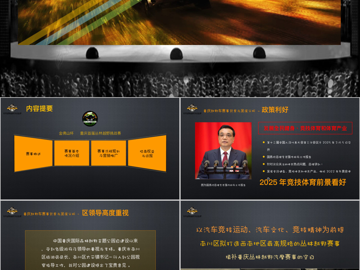 丛林越野挑战赛商业计划书PPT案例模板