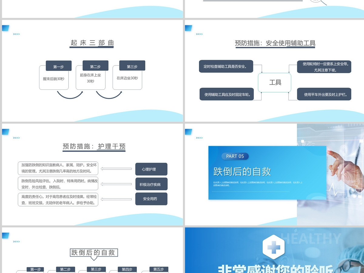 跌倒的预防及护理个性简约护理通用PPT 跌倒的预防及护理个性简约护理通用PPT