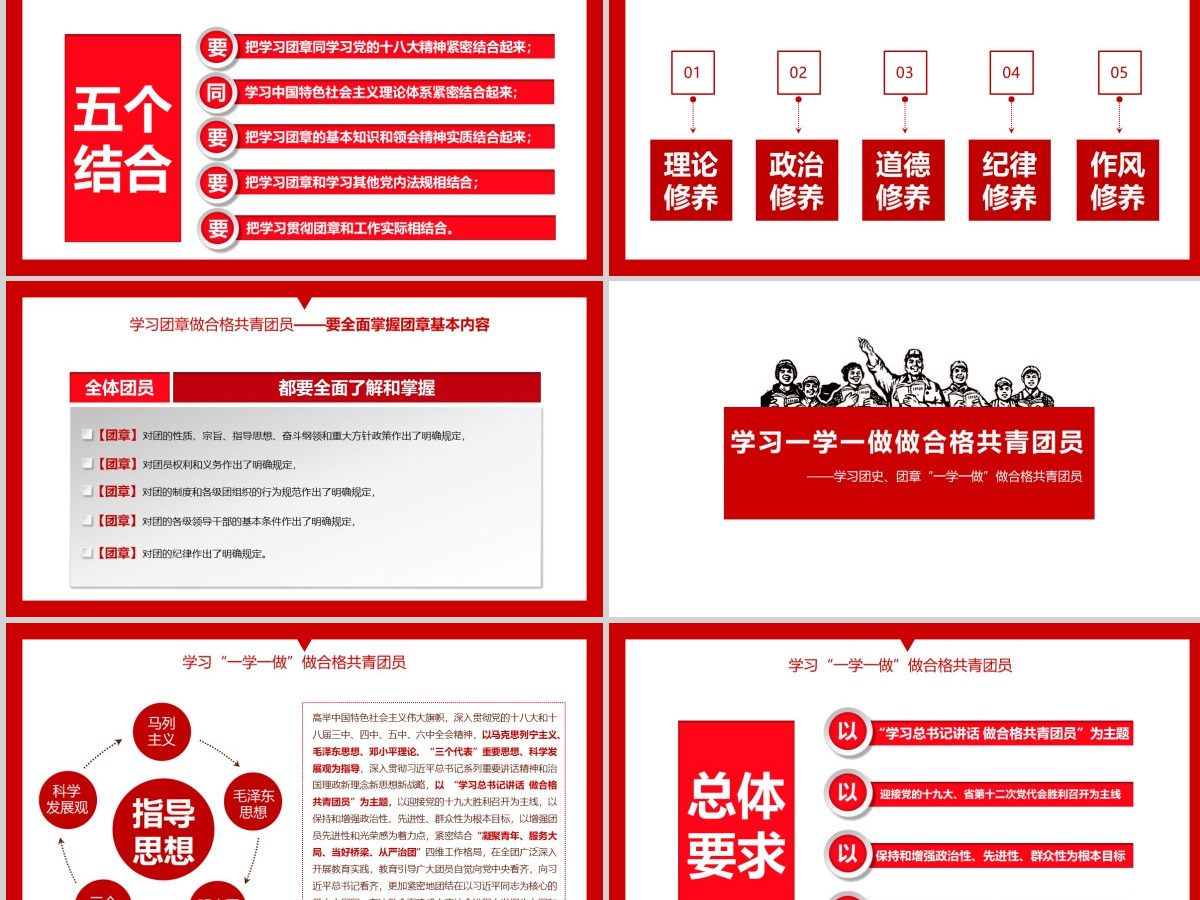 做合格共青团员团史团章一学一做团课PPT