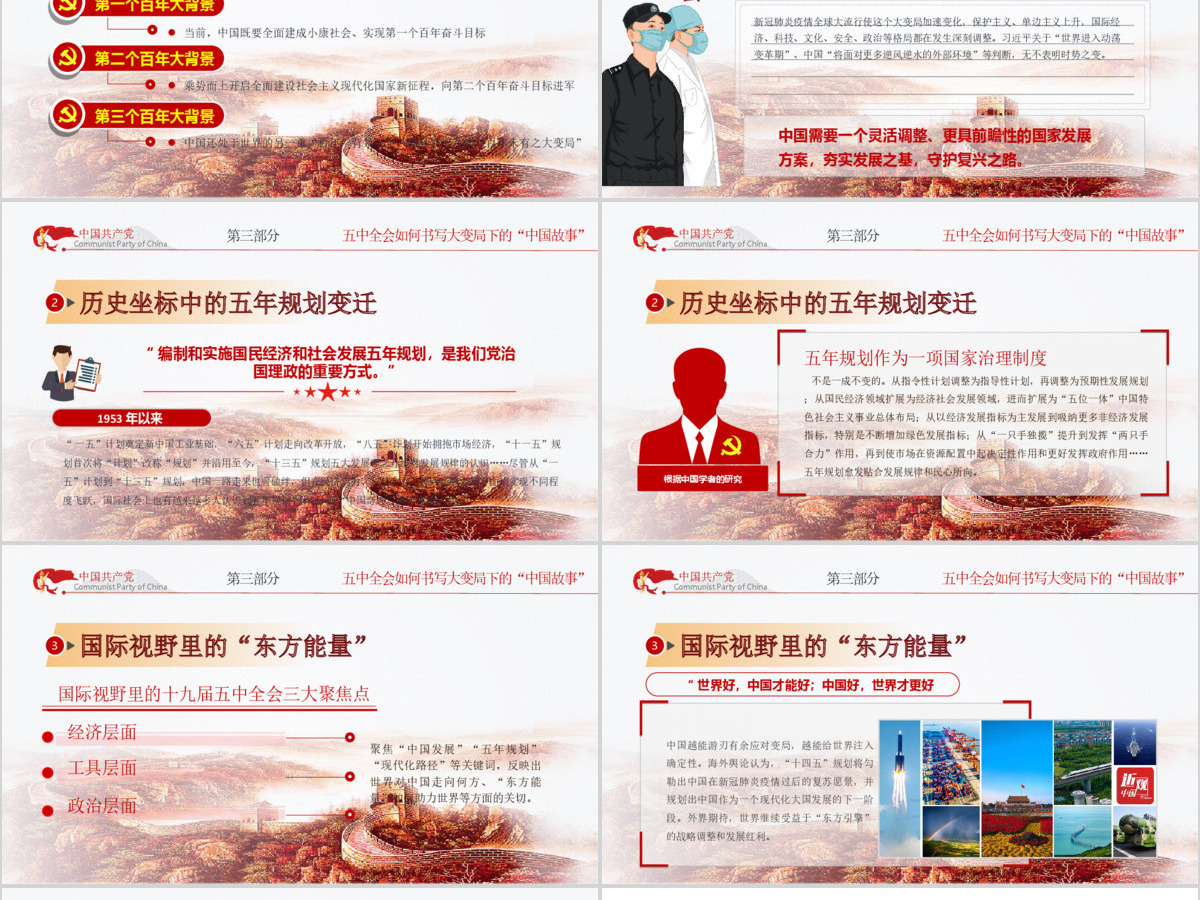 2020聚焦十九届五中全会精神解读PPT模板