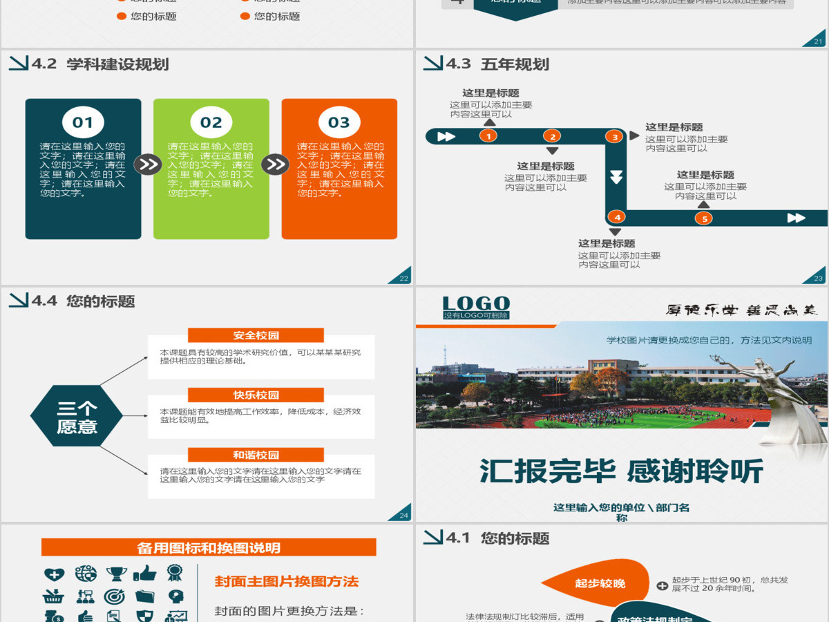 学校简介中小学文明校园评优自评报告PPT