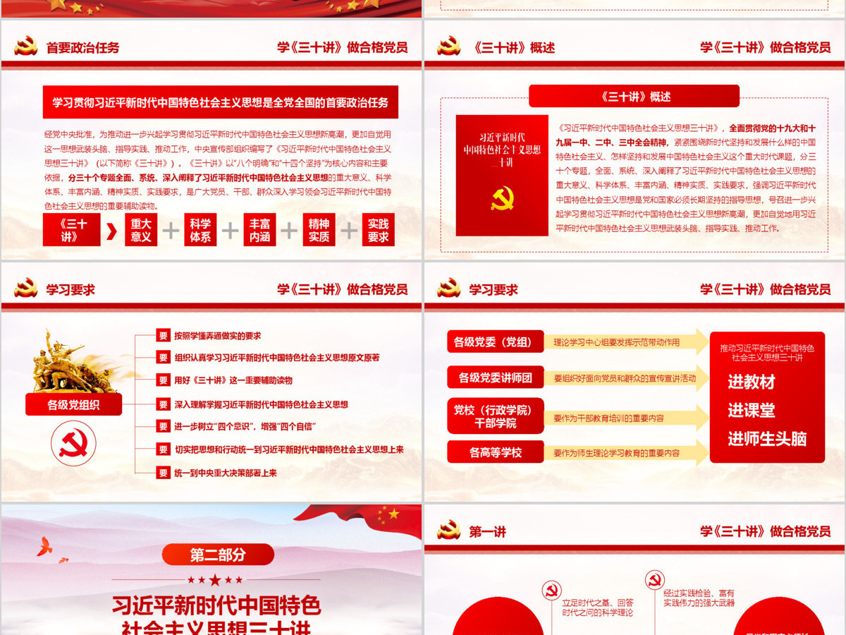 大气习近平新时代中国特色社会主义思想三十讲学习解读党课党建ppt 大气习近平新时代中国特色社会主义思想三十讲学习解读党课党建ppt