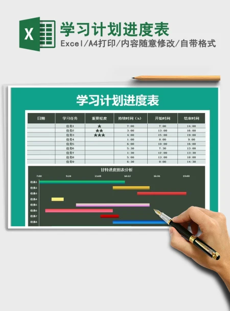 2021年学习计划进度表