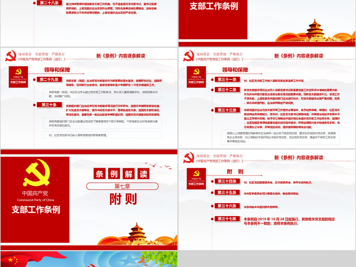 原创2018党支部工作条例党建党政党课党员-版权可商用