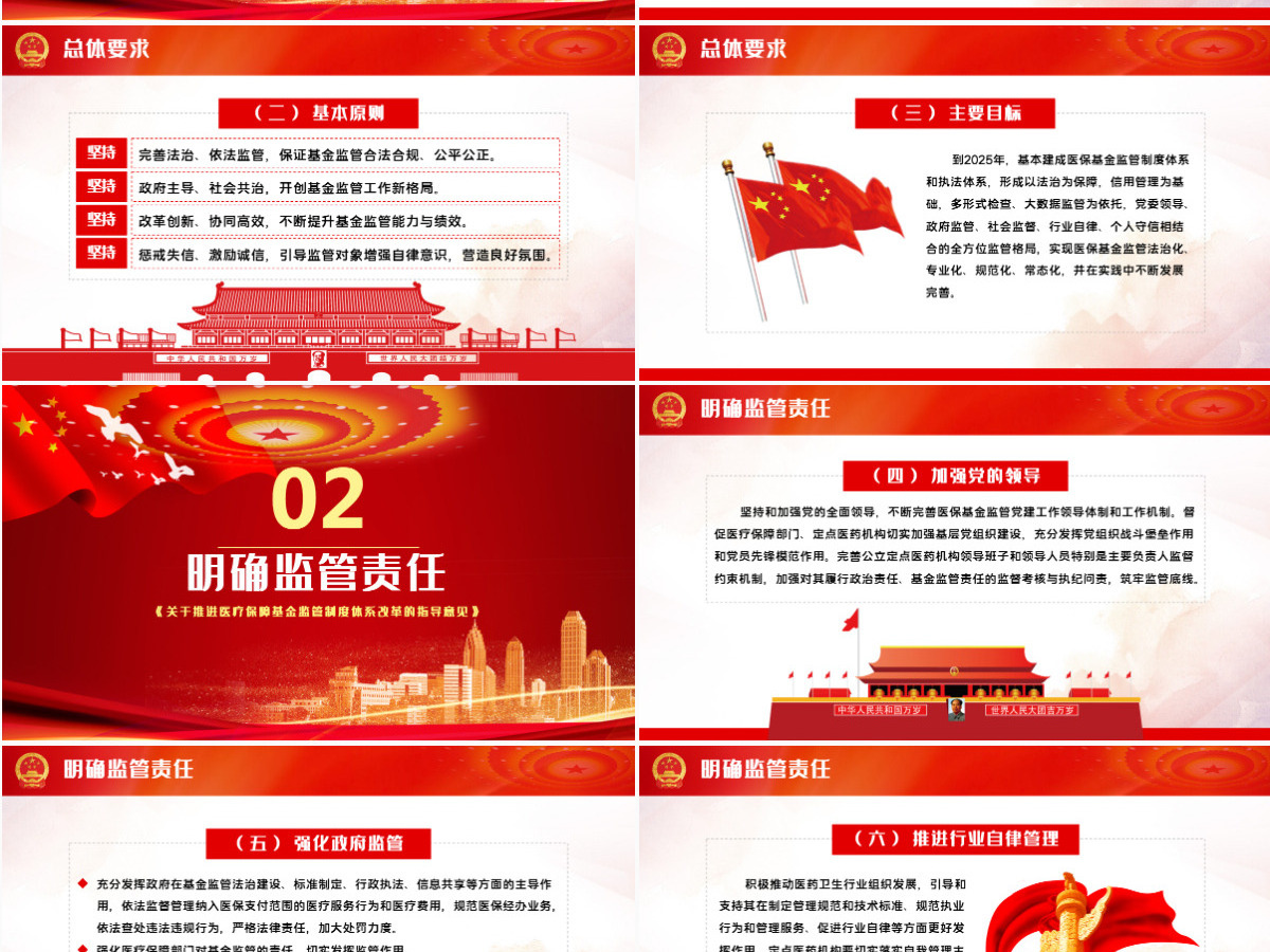 关于推进医疗保障基金监管制度体系改革的指导意见PPT模板