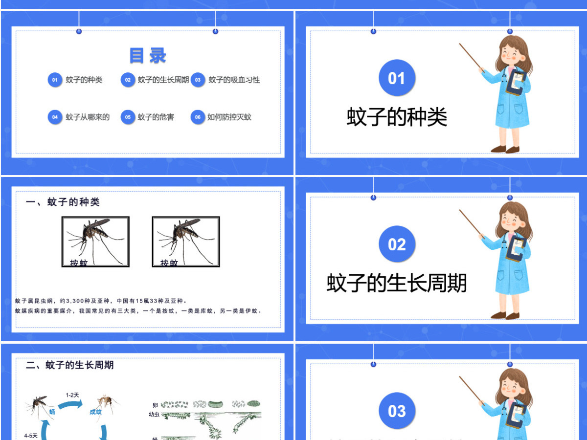 清新创意医疗预防登革热防蚊灭蚊主题班会通用PPT模板 清新创意医疗预防登革热防蚊灭蚊主题班会通用PPT模板