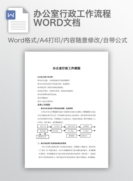 办公室行政工作流程WORD文档 办公室行政工作流程WORD文档