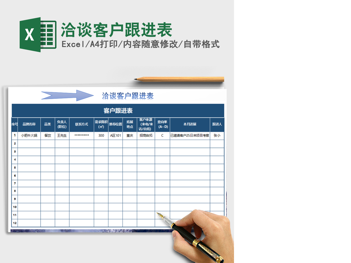 2021年洽谈客户跟进表