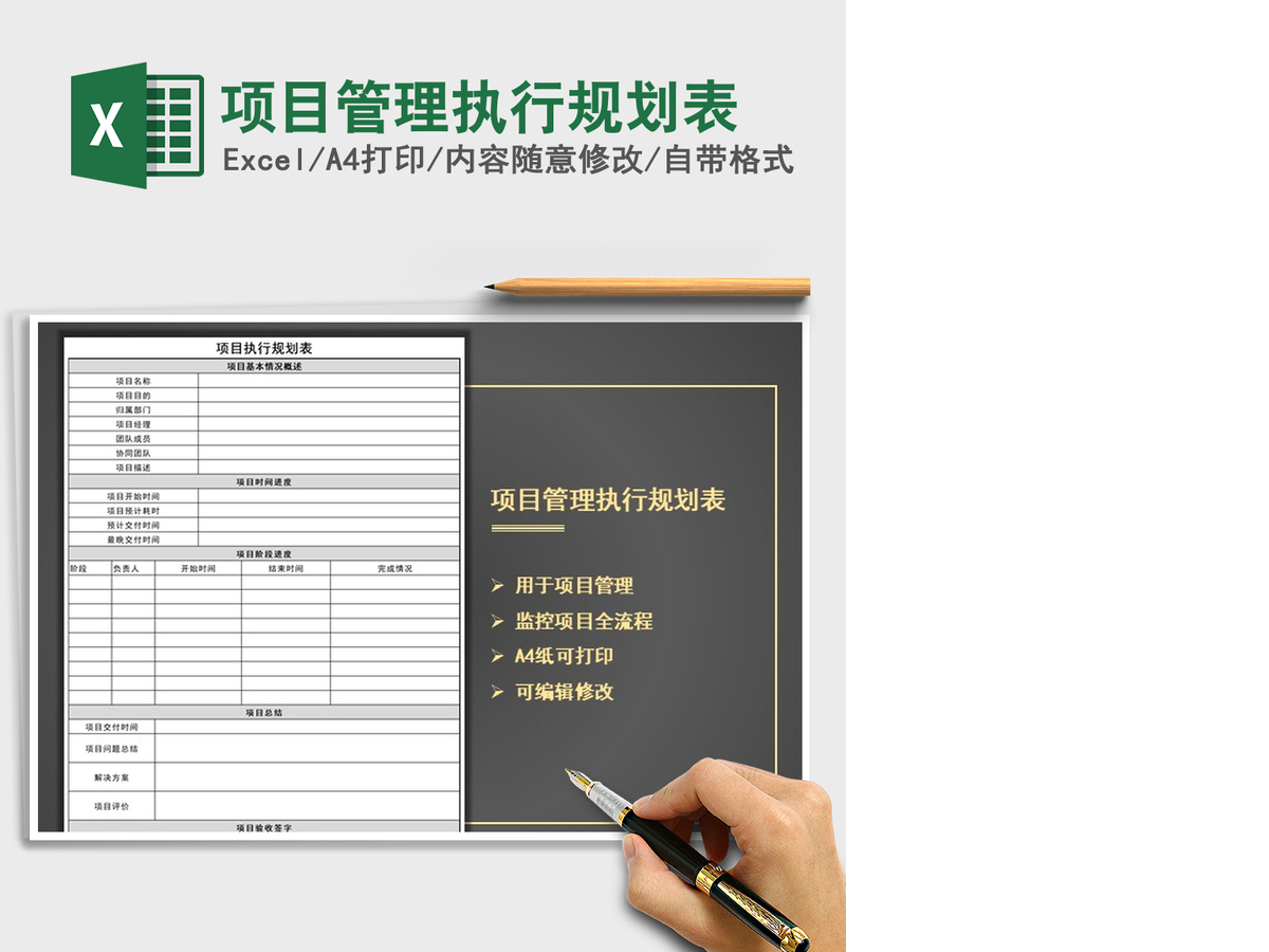 2021年项目管理执行规划表 2021年项目管理执行规划表