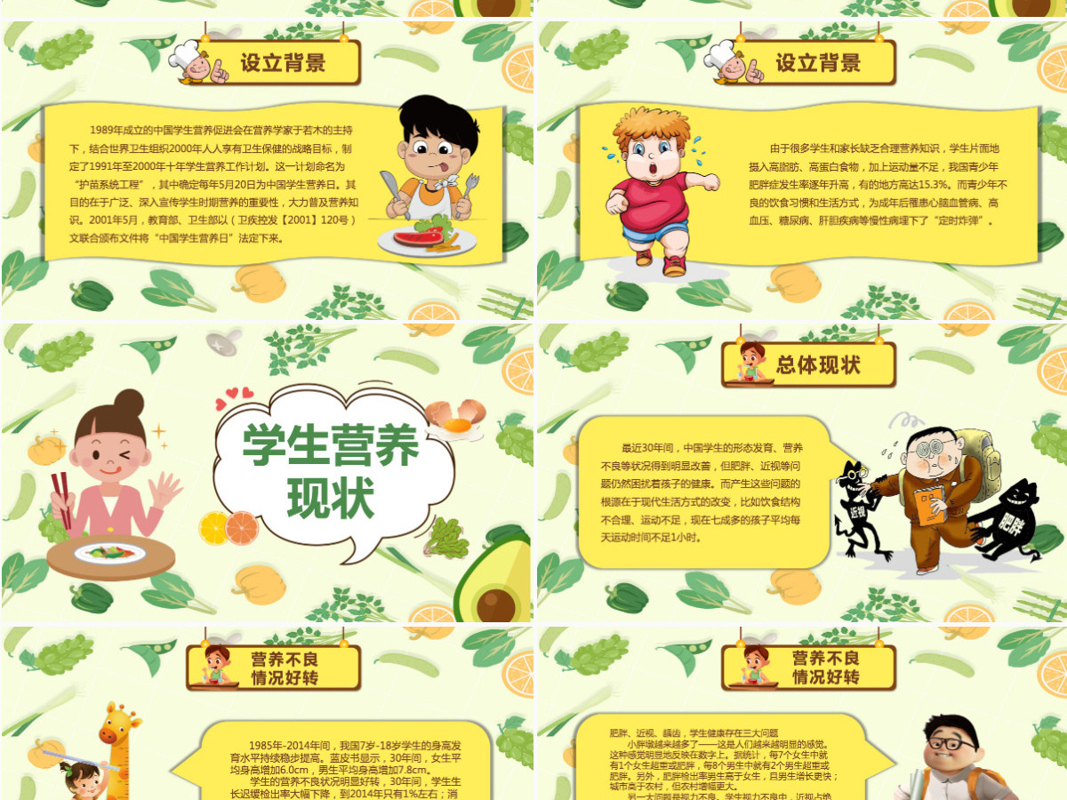 绿色卡通全国学生营养日主题班会PPT课件 绿色卡通全国学生营养日主题班会PPT课件