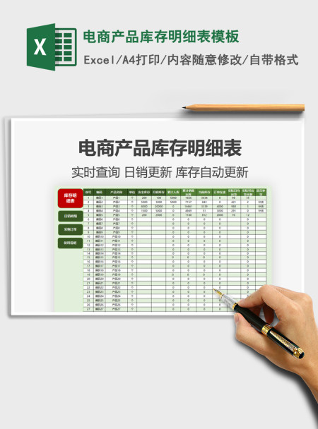 2021年电商产品库存明细表模板