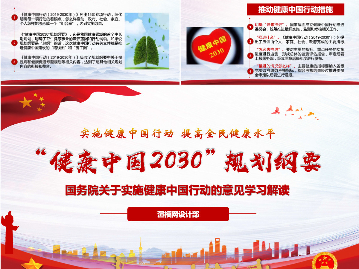原创关于实施健康中国行动的意见健康中国2030规划纲要党政党课PPT-版权可商用 原创关于实施健康中国行动的意见健康中国2030规划纲要党政党课PPT-版权可商用