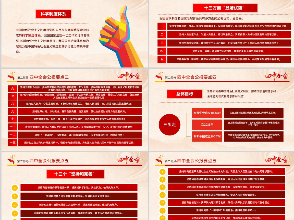 原创大气红色十九届四中全会公报解读PPT-含讲稿 原创大气红色十九届四中全会公报解读PPT-含讲稿
