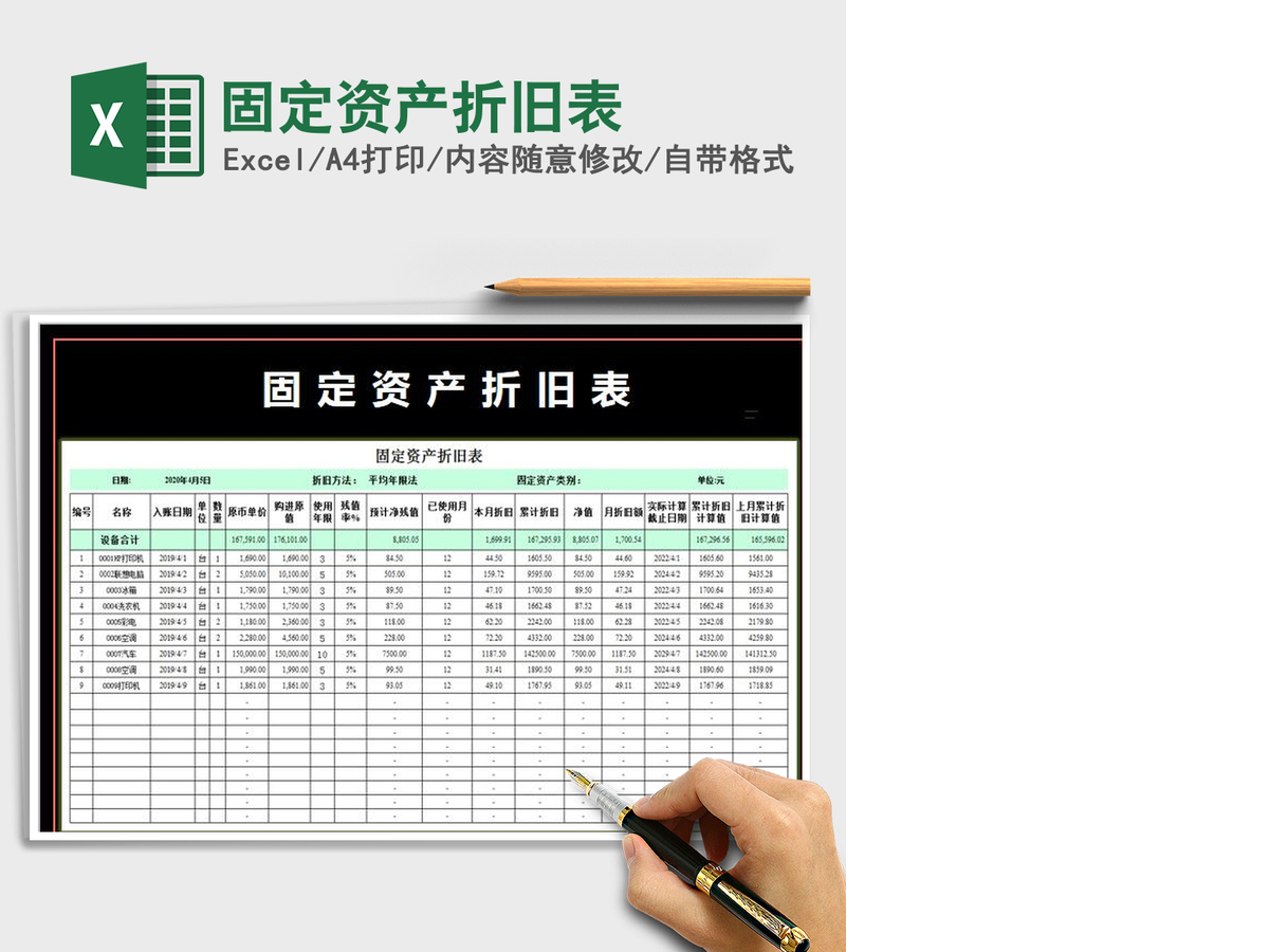 2021年固定资产折旧表
