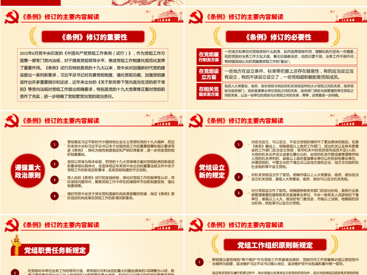 原创中国共产党党组工作条例学习解读党课PPT 原创中国共产党党组工作条例学习解读党课PPT