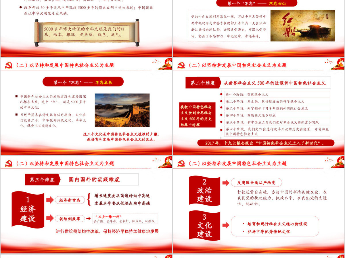 2019中国特色社会主义精神PPT模板