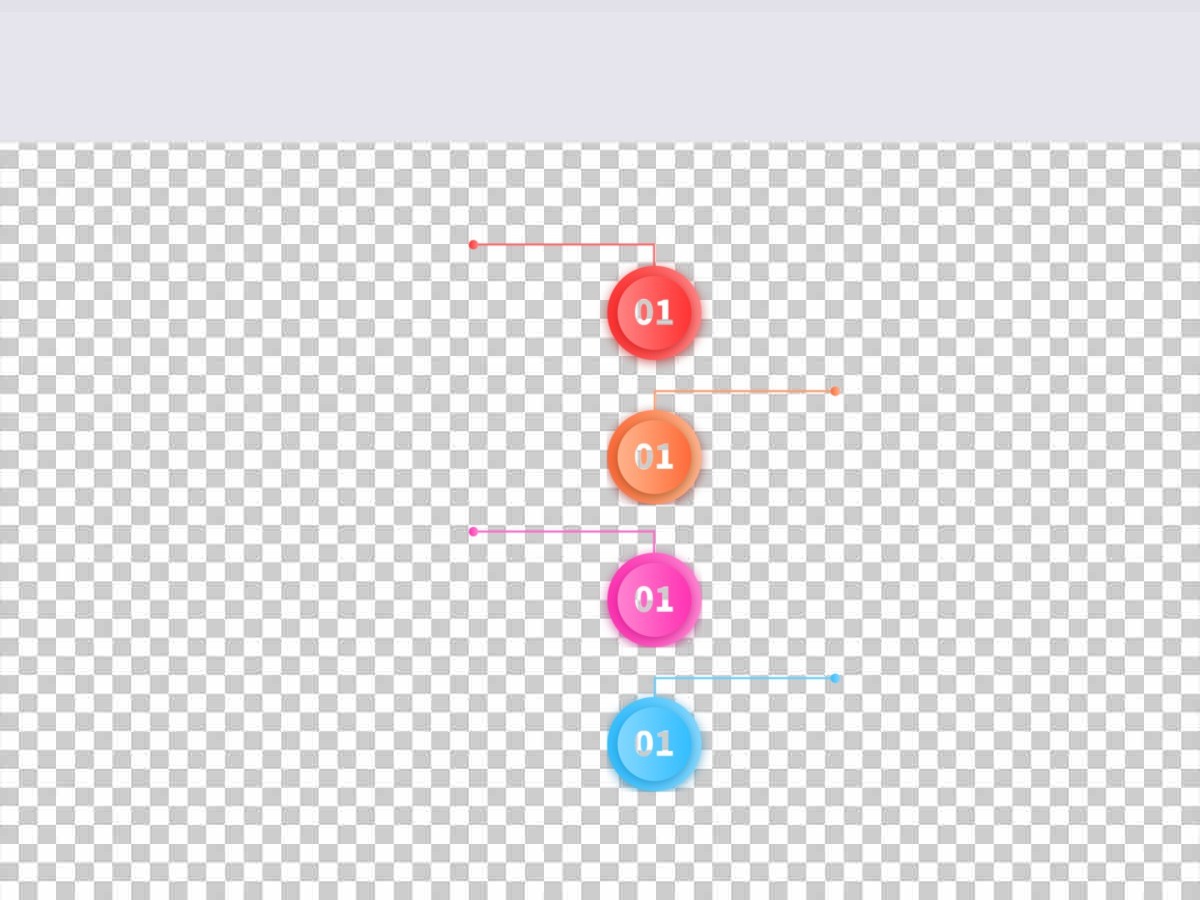 简约渐变彩色数字标签