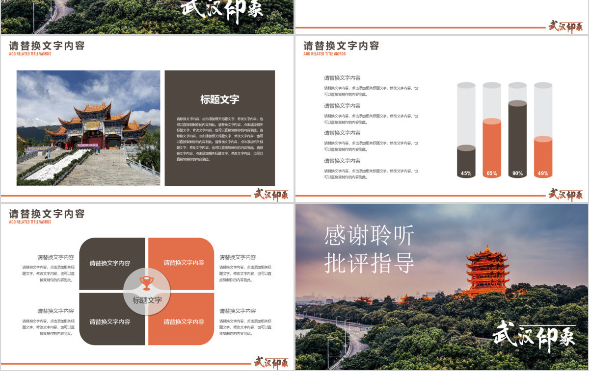 武汉特色旅游景黄鹤楼PPT