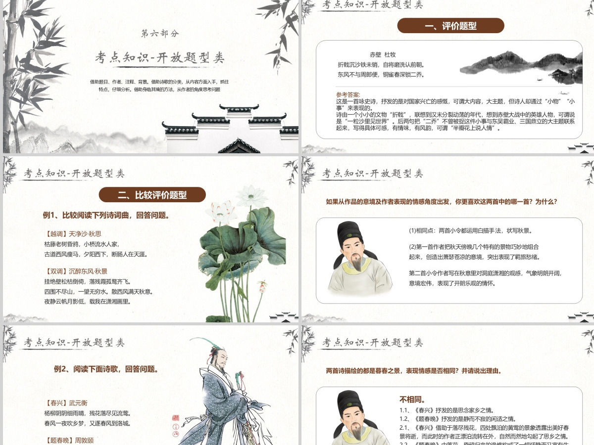 2023高考诗歌鉴赏PPT中国风高考诗歌鉴赏考点知识分析课件模板 2023高考诗歌鉴赏PPT中国风高考诗歌鉴赏考点知识分析课件模板