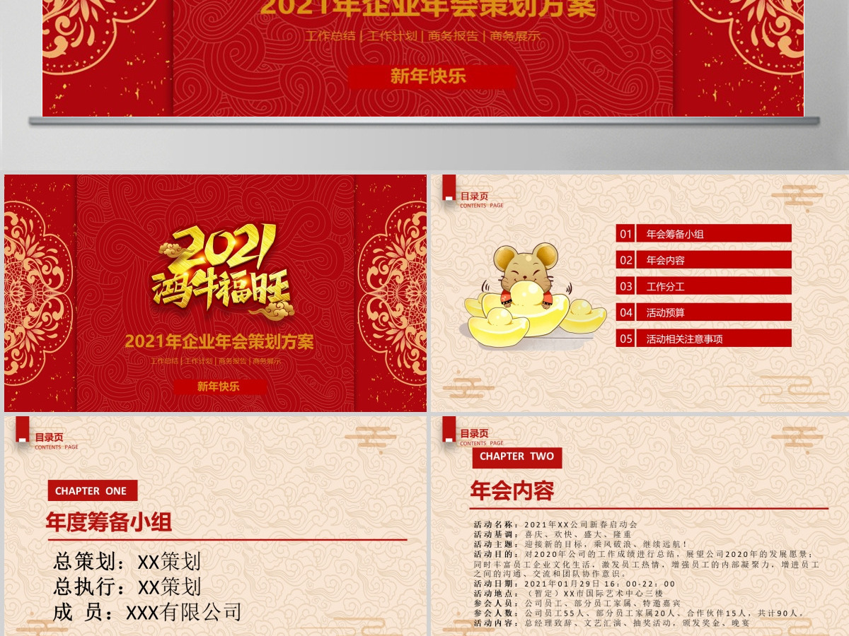 2021年鸿牛福旺企业年会活动策划方案PPT