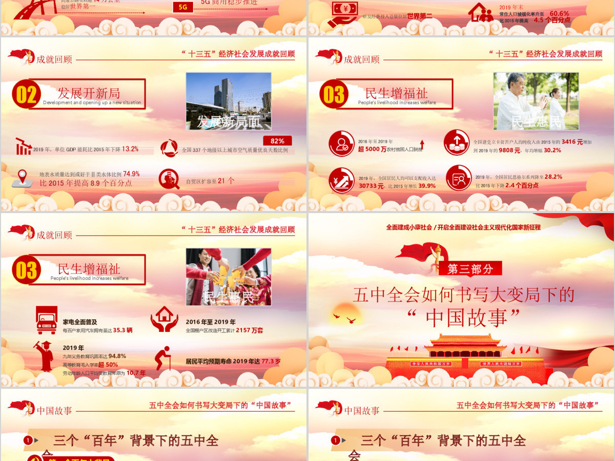 2020聚焦十九届五中全会精神解读PPT模板