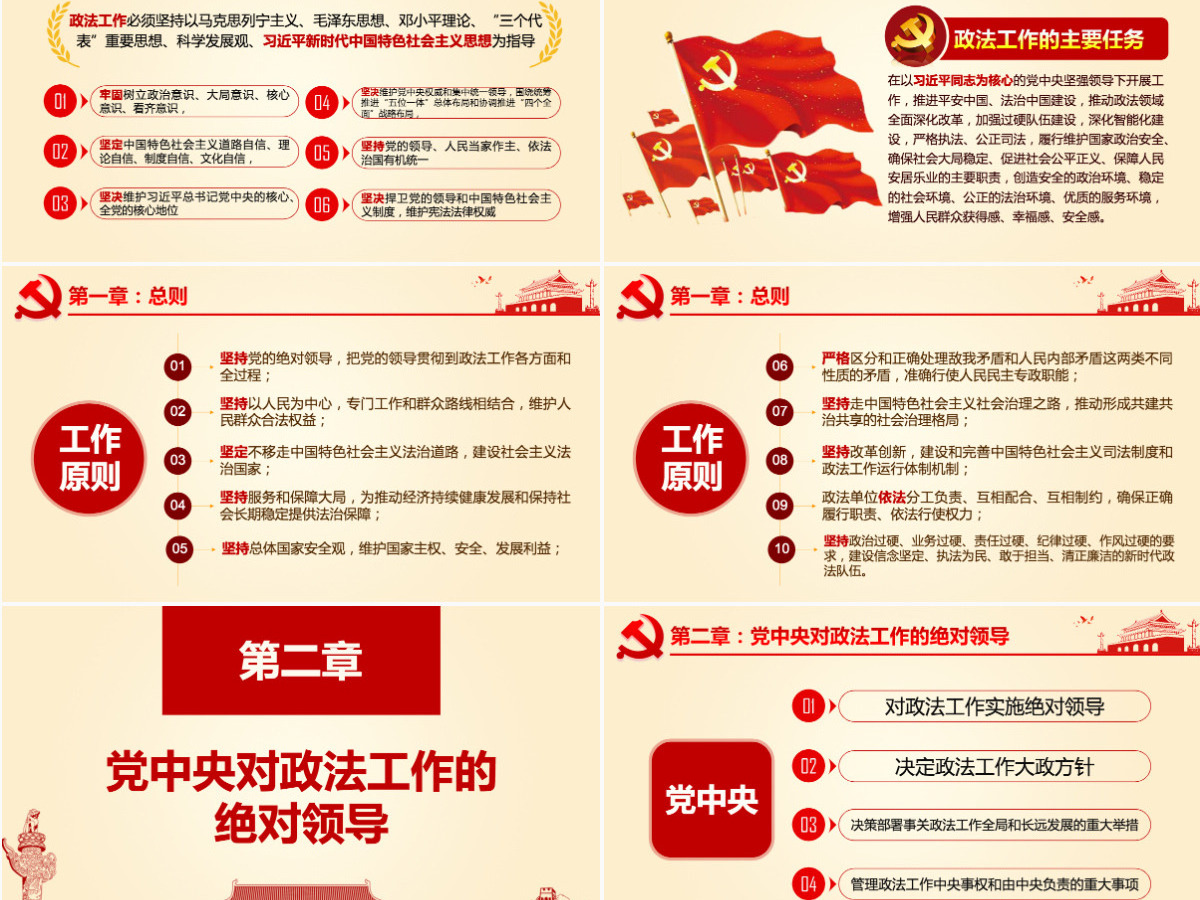 原创学习贯彻解读中国共产党政法工作条例PPT-版权可商用