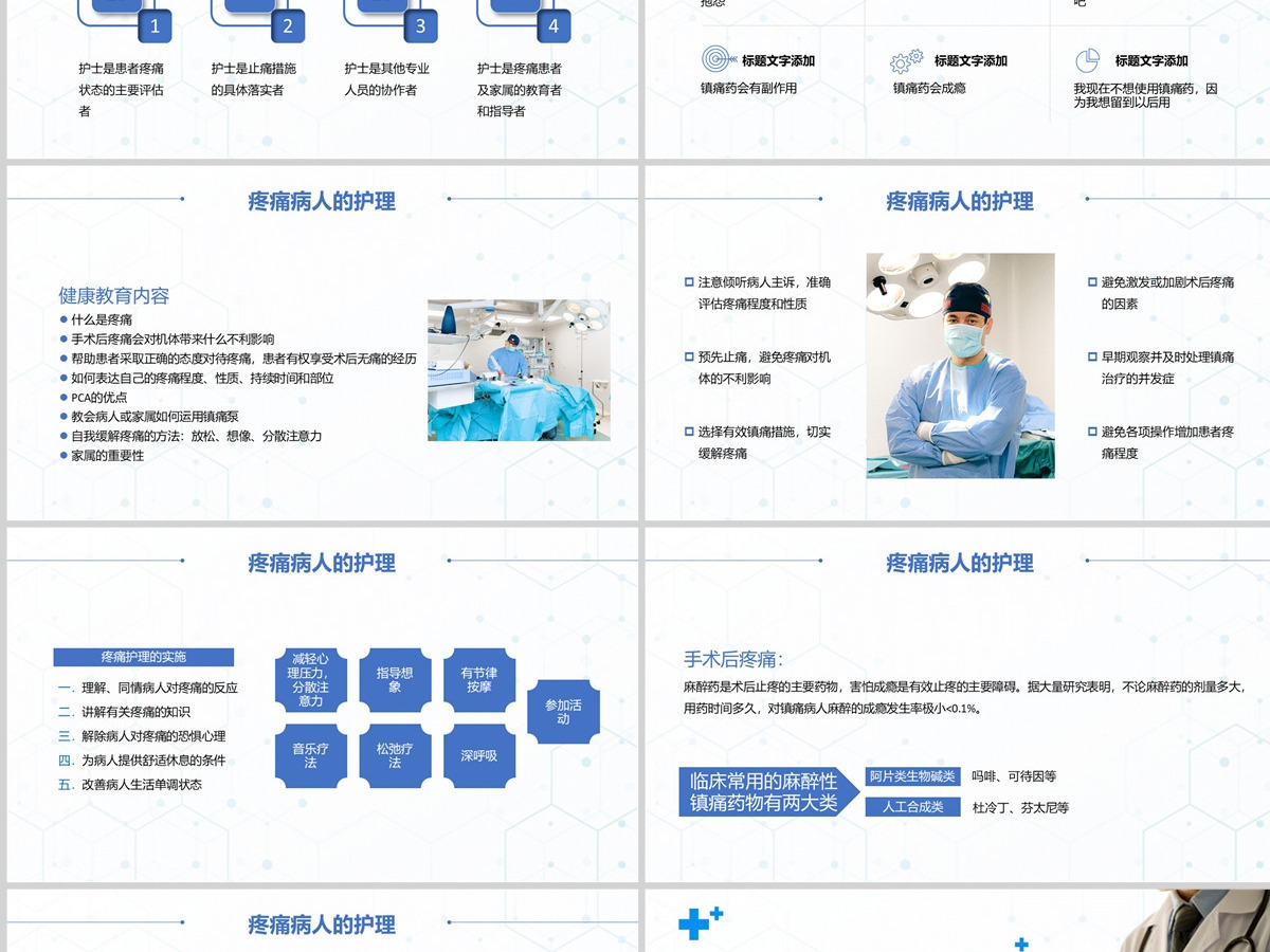 2022疼痛护理查房清新创意护理查房通用PPT