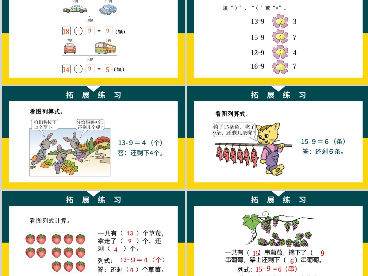 人教版小学一年级数学下册第二课：20以内的退位减法（一）——十几减9（含配套教案）课件PPT