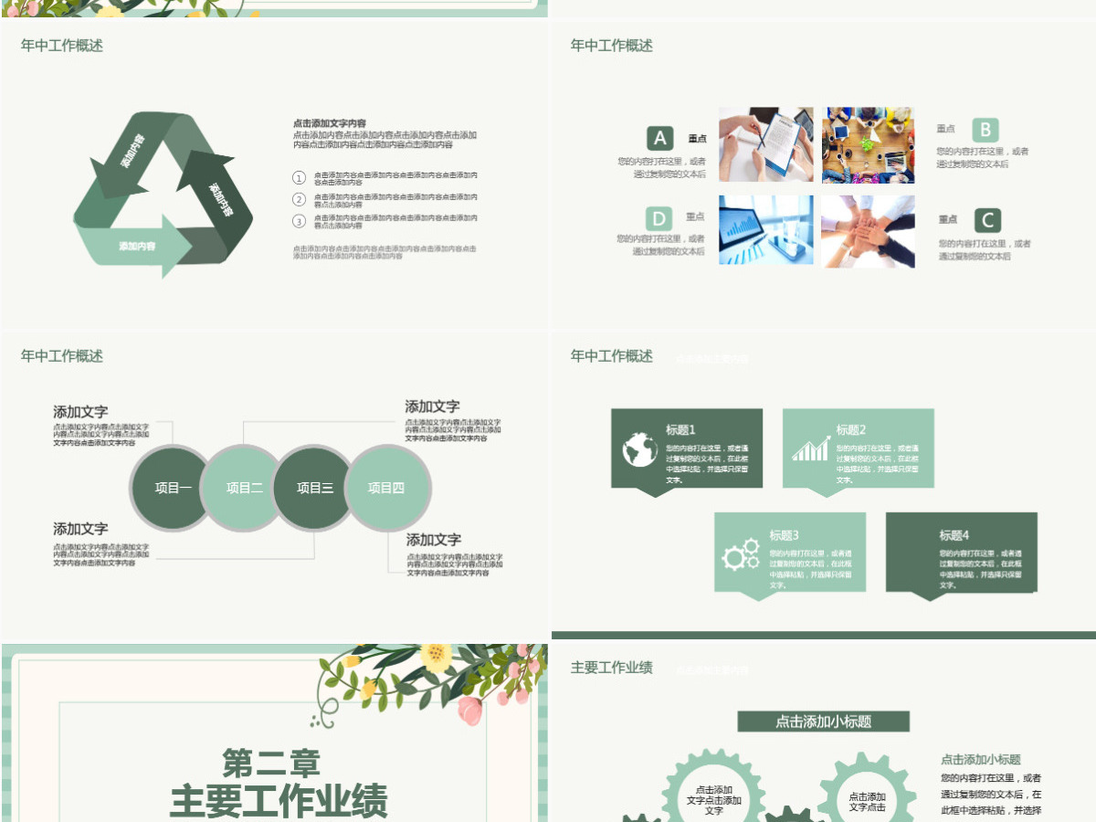 文艺小清新述职报告动态PPT