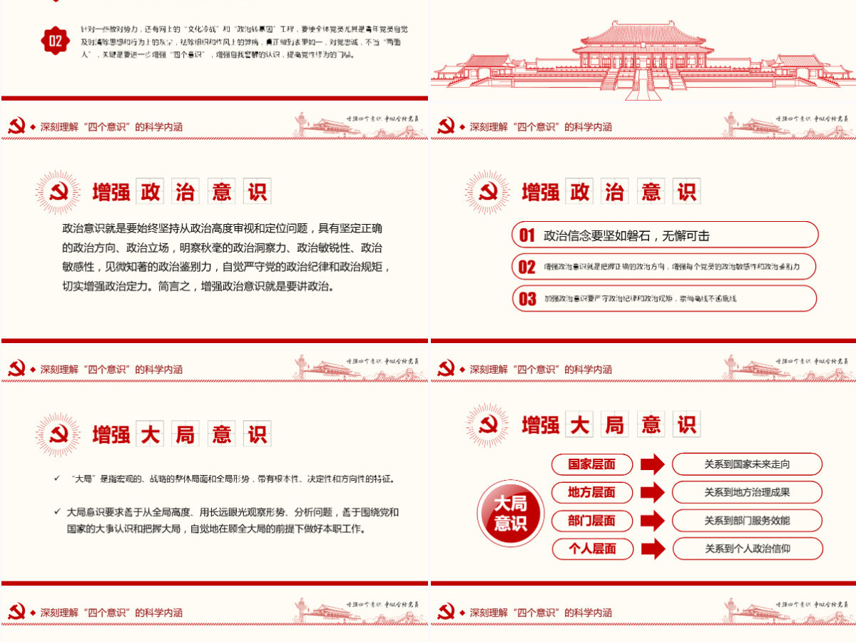 增强四个意识争做合格党员PPT模板 增强四个意识争做合格党员PPT模板