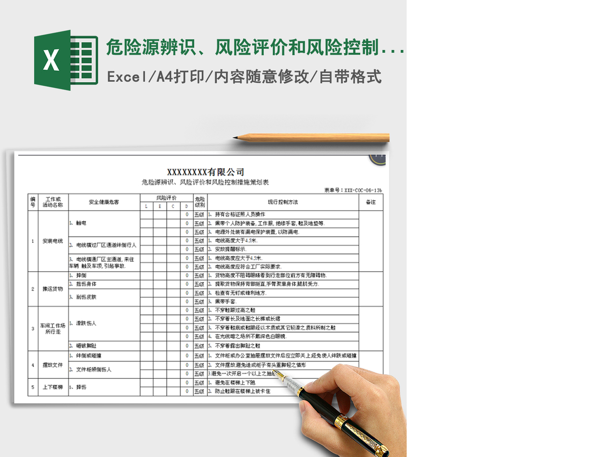 2021年危险源辨识、风险评价和风险控制措施表 2021年危险源辨识、风险评价和风险控制措施表