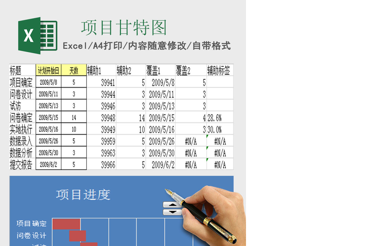 项目甘特图Excel模板