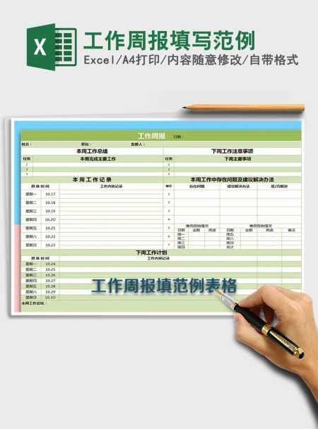 2021年工作周报填写范例 2021年工作周报填写范例